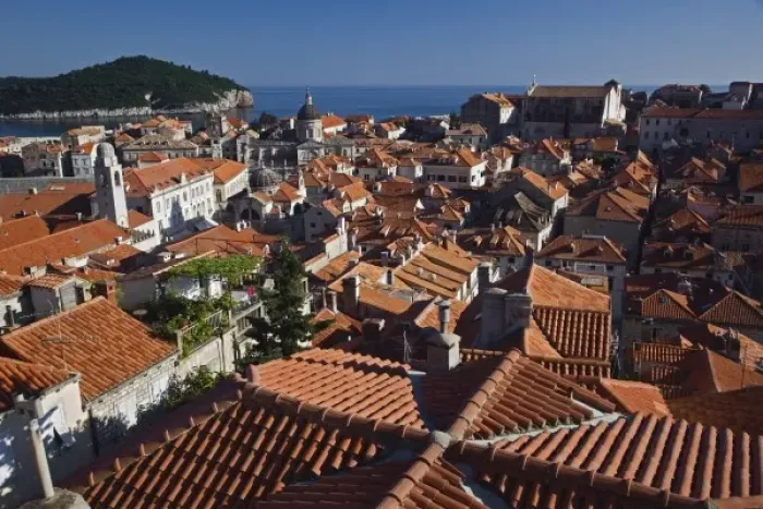 Framed Print : Elevated view of Old Town Dubrovnik, Croatia a UNESCO World Heritage Site Framed Print : Elevated view of Old Town Dubrovnik, Croatia a UNESCO World Heritage Site