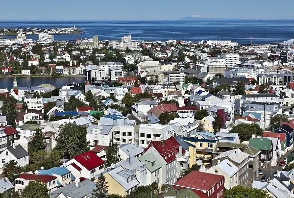 Elevated view of Reykjavik, Iceland
