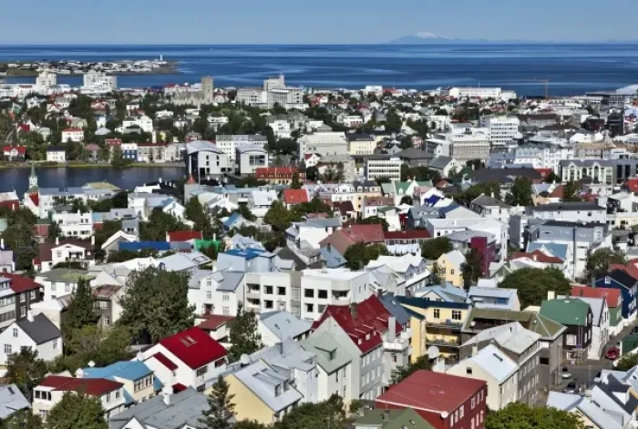 Framed Print : Elevated view of Reykjavik, Iceland Framed Print : Elevated view of Reykjavik, Iceland