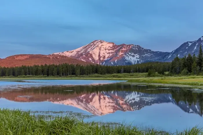 Framed Print : Elk Mountain reflects into Three Bears Lake at Marias Pass in Glacier National Park Framed Print : Elk Mountain reflects into Three Bears Lake at Marias Pass in Glacier National Park