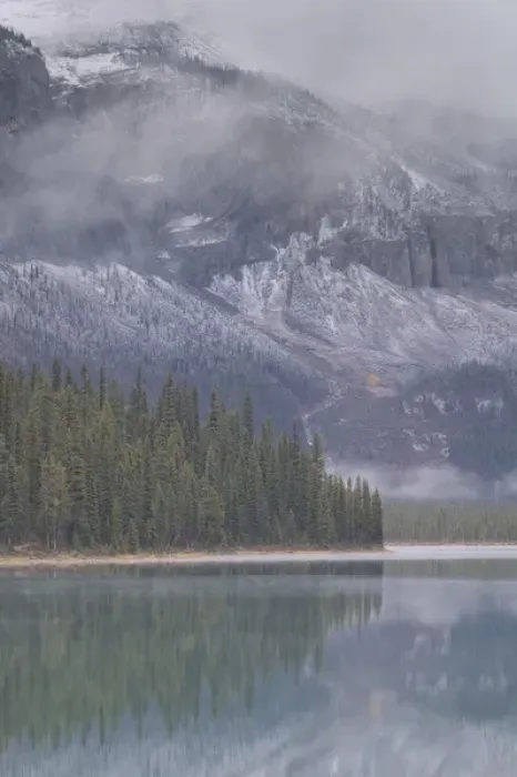 Framed Print : 02. CANADA, British Columbia, Yoho National Park  /  Autumn: Emerald Lake and Reflections