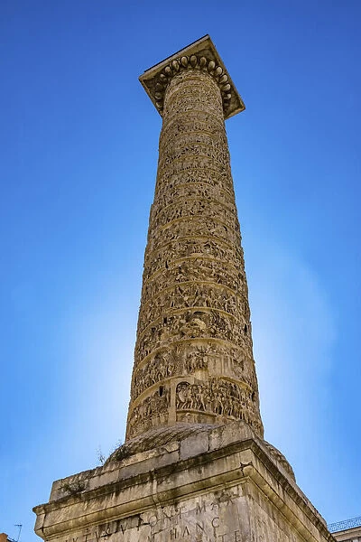 Emperor Marcus Aurelius Column, Rome, Italy. Column erected in 193 AD to commemorate