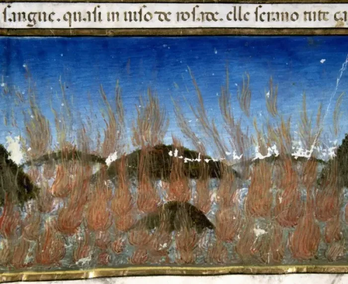 Framed Print : The end of the world and the Last Judgement. The sea will burn. Codex of Predis (1476)