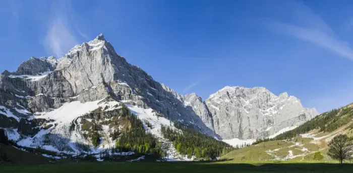 Framed Print : Eng Valley, Karwendel mountain range, Austria. Sunrise over the rock faces of Mount Hochglueck Framed Print : Eng Valley, Karwendel mountain range, Austria. Sunrise over the rock faces of Mount Hochglueck