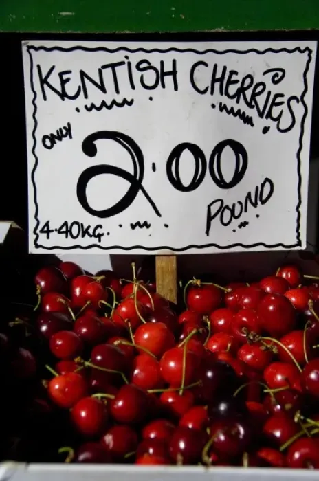 Framed Print : England, Kent, Canterbury. High Street, fresh summer Kent cherries Framed Print : England, Kent, Canterbury. High Street, fresh summer Kent cherries
