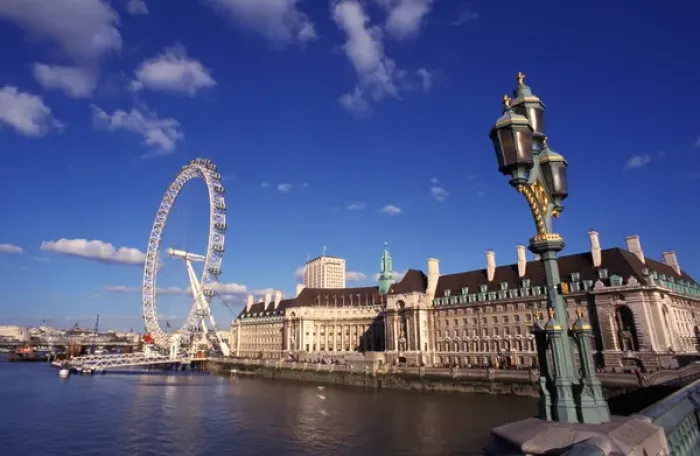 Framed Print : England, London, London Eye and River Thames Framed Print : England, London, London Eye and River Thames