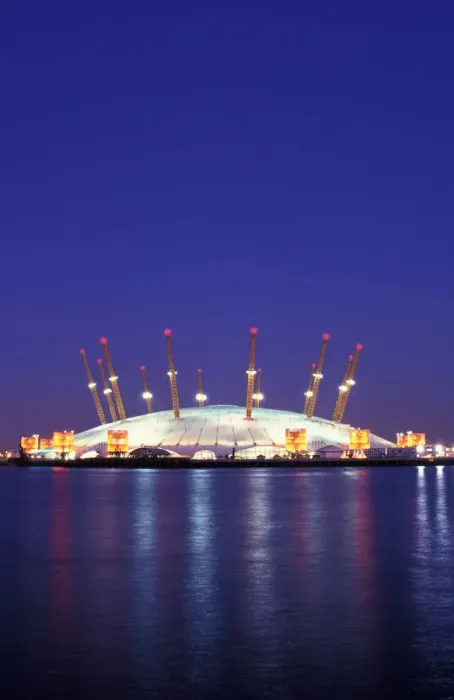 Framed Print : England, London, Millennium Dome at dusk Framed Print : England, London, Millennium Dome at dusk