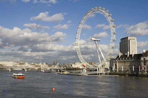 ENGLAND, London: Southbank, London Eye and Shell Building  /  Mid, Afternoon