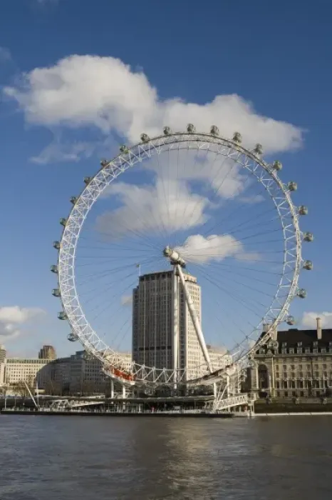 Framed Print : ENGLAND, London: Southbank, London Eye and Shell Building / Mid, Afternoon Framed Print : ENGLAND, London: Southbank, London Eye and Shell Building / Mid, Afternoon