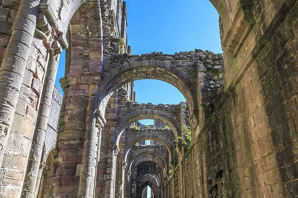 England, North Yorkshire, Ripon. Fountains Abbey, Studley Royal. UNESCO World Heritage Site