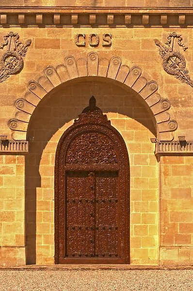 The entrance door to the elaborately decorated winery at Cos d Estournel in oriental style