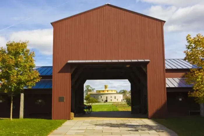 Framed Print : The entrance to the Hancock Shaker Village in Hancock, Massachusetts Framed Print : The entrance to the Hancock Shaker Village in Hancock, Massachusetts