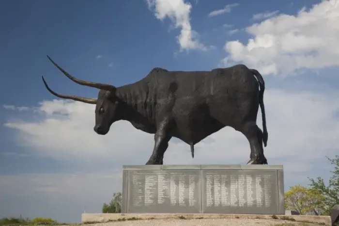 Framed Print : Estonia, Northeastern Estonia, Rakvere, Rakvere Bull Statue, by artist Tauno Kangro