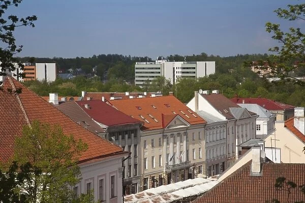 Estonia, Southeastern Estonia, Tartu, Toomemagi, Cathedral Hill, elevated town view