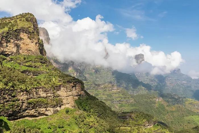 Framed Print : Ethiopia. Amhara. North Gondar. Cliffs on a mountain in the Ethiopian highlands Framed Print : Ethiopia. Amhara. North Gondar. Cliffs on a mountain in the Ethiopian highlands
