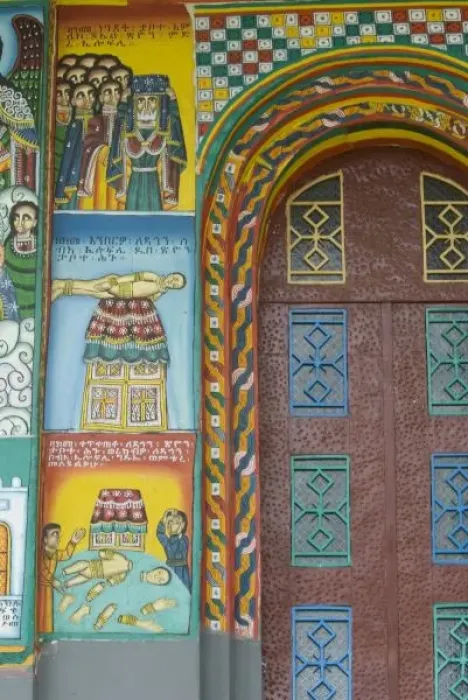 Framed Print : Ethiopia: Tigray Region, Axum, Christ Church, exterior (built and painted in 1960 s