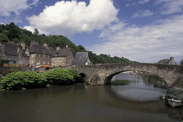 EU, France, Brittany, Cotes d Armor, Dinan. View of Rance River Port Area