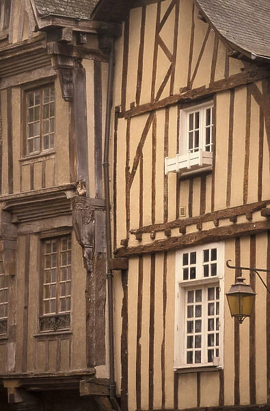 EU, France, Brittany, Cotes d Armor, Dinan. Breton half-timbered houses, Old City