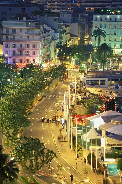 EU, France, Cote D Azur  /  French Riviera, Cannes. Overview of La Pantiero, evening