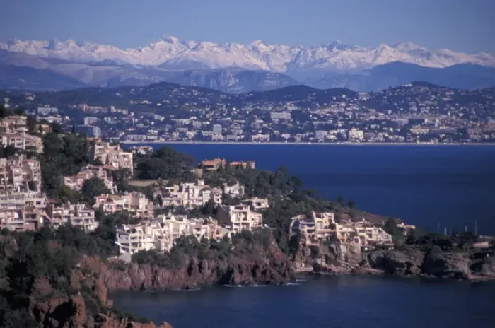 Framed Print : EU, France, Cote D Azur, View of Cannes with Alpes Maritimes in background Framed Print : EU, France, Cote D Azur, View of Cannes with Alpes Maritimes in background