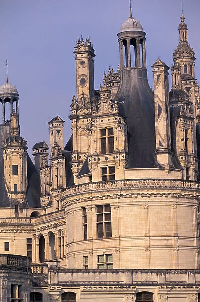 EU, France, Loire Valley, Loir-et-Cher. Chateau de Chambord, architectural details
