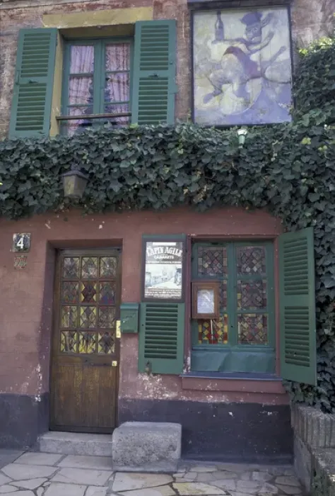 Framed Print : EU, France, Paris, Montmartre. Au Lapin Agile, Rue des Saules