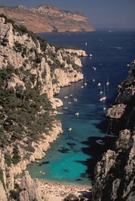 Framed Print : EU, France, Provence, Bouches, du, Rhone, Cassis, Calanque d En, Vau. Coastal valley and beach Framed Print : EU, France, Provence, Bouches, du, Rhone, Cassis, Calanque d En, Vau. Coastal valley and beach