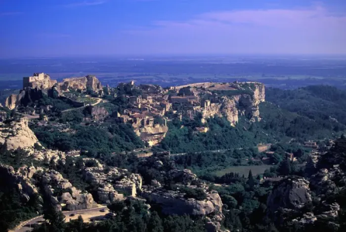Framed Print : EU, France, Provence, Bouches-du-Rhone, Les Baux de Provence. View from Val d Enfer Framed Print : EU, France, Provence, Bouches-du-Rhone, Les Baux de Provence. View from Val d Enfer