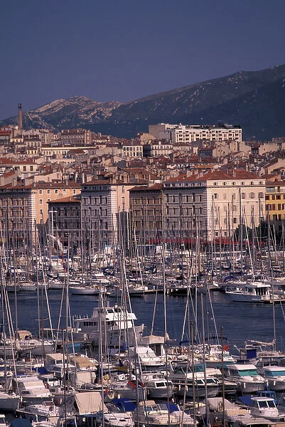 EU, France, Provence, Bouches-du-Rhone, Marseille. Vieux Port in daytime