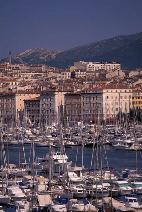 Framed Print : EU, France, Provence, Bouches-du-Rhone, Marseille. Vieux Port in daytime