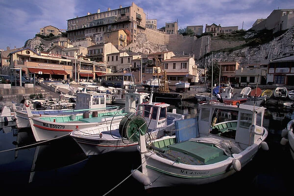 EU, France, Provence, Bouches-du-Rhone, Marseille. Vallon des Auffes, small fishing port