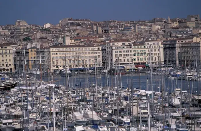 Framed Print : EU, France, Provence, Bouches-du-Rhone, Marseille, Vieux Port in daytime