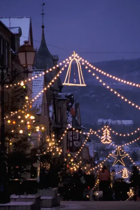Framed Print : EU, France, Saverne. Christmas lights Framed Print : EU, France, Saverne. Christmas lights
