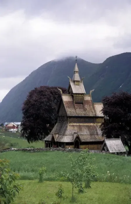Framed Print : EU, Norway, Stavkirche (wooden church) built between 12th and 14th century, nearby Framed Print : EU, Norway, Stavkirche (wooden church) built between 12th and 14th century, nearby