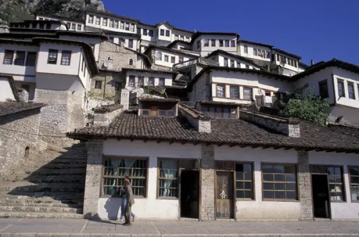 Framed Print : Europe, Albania, Berat. Turkish style houses Framed Print : Europe, Albania, Berat. Turkish style houses