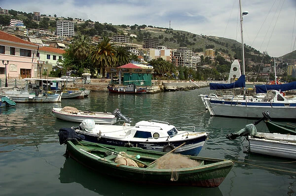 Europe, Albania, Sarande. Albanian port city located on the Ionian Sea, harbor area
