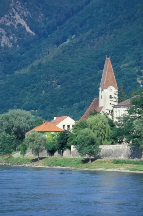 Framed Print : Europe, Austria, Danube River boat trip in Wachau district, near Melk