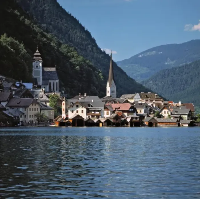 Framed Print : Europe, Austria, Hallstatt. The ancient village of Hallstatt reflects in the Hallstattersee Framed Print : Europe, Austria, Hallstatt. The ancient village of Hallstatt reflects in the Hallstattersee