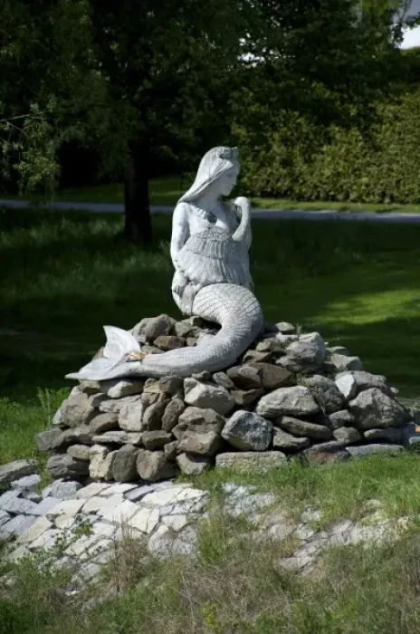 Framed Print : Europe, Austria, Jochenstein, Rock of Jochenstein, mermaid statue along Danube River Framed Print : Europe, Austria, Jochenstein, Rock of Jochenstein, mermaid statue along Danube River