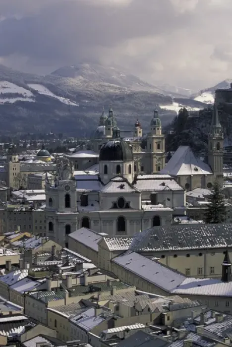 Framed Print : Europe, Austria, Salzburg. Afternoon winter city view from Cafe Winkler Framed Print : Europe, Austria, Salzburg. Afternoon winter city view from Cafe Winkler