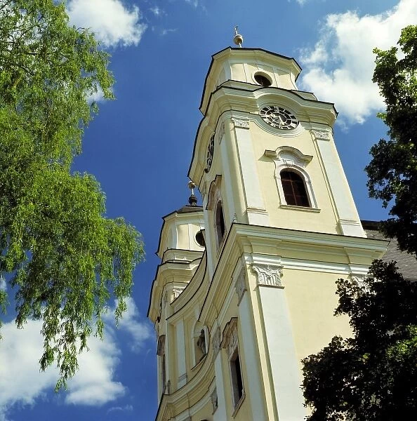 Europe, Austria, Traunkirchen. Traunkirchen Church is positioned at the south end