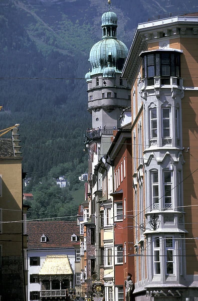 Europe, Austria, Tyrol, Inssbruck, Alstadt. Houses on Friedrichstrasse