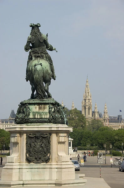 Europe, Austria, Vienna, Heldenplatz, Hofburg Imperial Palace, statue, Rathaus