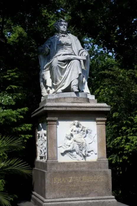 Framed Print : Europe, Austria, Vienna, statue of Schubert in Viennese City Park