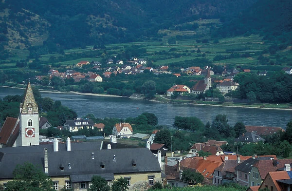 Europe, Austria, Wachau Region, township along the Danube River