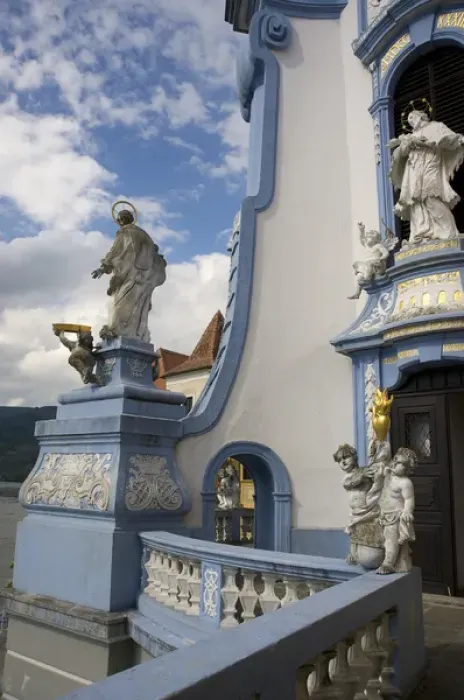 Framed Print : Europe, Austria, Wachau Valley, Lower Austria, Durnstein, abbey, statues