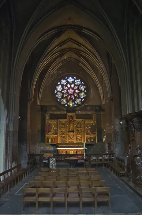 Framed Print : Europe, Belgium, Antwerp. A chapel under a rose window inside Onze Lieve Vrouwekathedraal Framed Print : Europe, Belgium, Antwerp. A chapel under a rose window inside Onze Lieve Vrouwekathedraal
