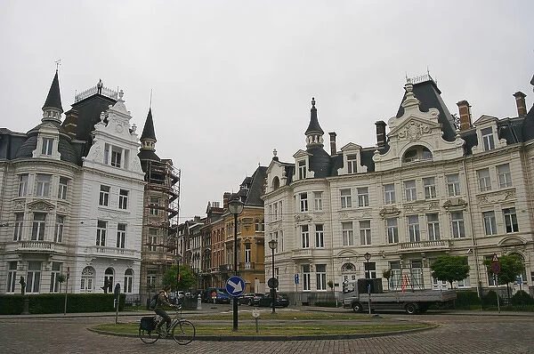 Europe, Belgium, Antwerp. Palatial homes among the ecclectic architecture of Antwerp s