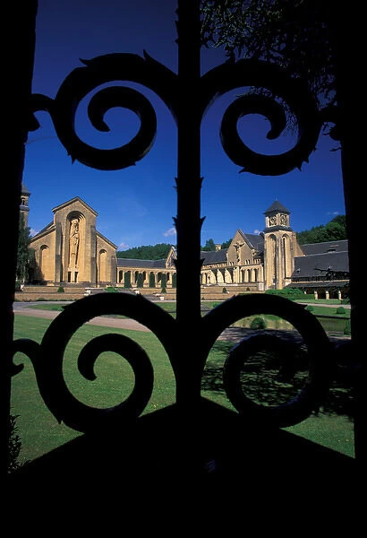 EUROPE, Belgium, Ardennes Orval Cistercian Monstary with gate