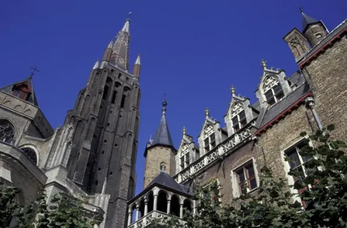Framed Print : Europe, Belgium, Bruges Church of Our Lady; construction started in 12th Century